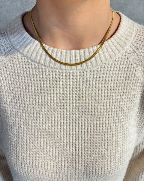 Gold Wheat Chain with Heart Extender- Made from Stainless Steel