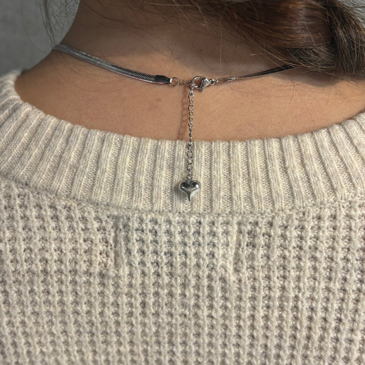 Gold Wheat Chain with Heart Extender- Made from Stainless Steel