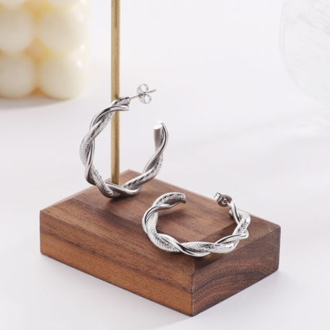 Twisted Silver Hoops