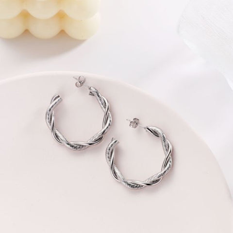 Twisted Silver Hoops