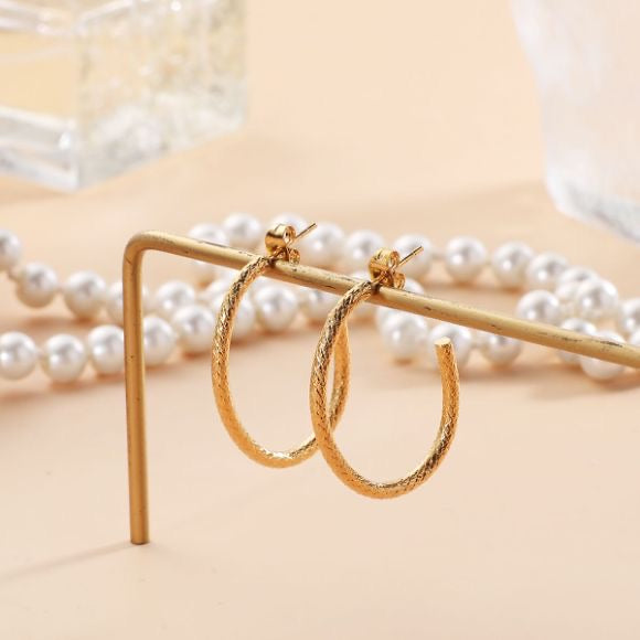 Gold Hook Hoop  Earrings