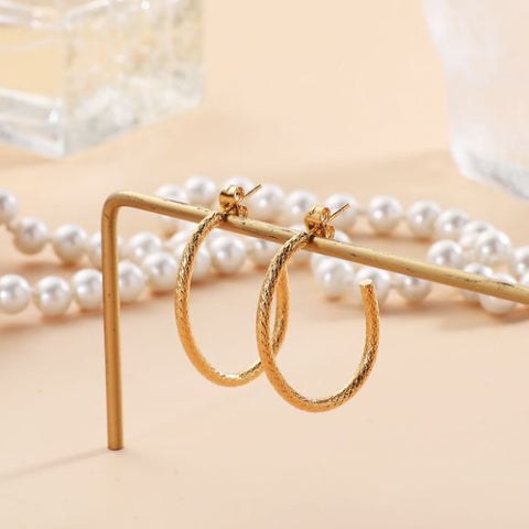 Gold Hook Hoop  Earrings