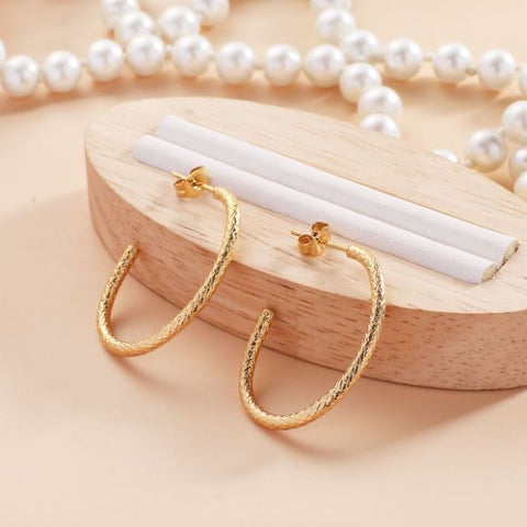 Gold Hook Hoop  Earrings