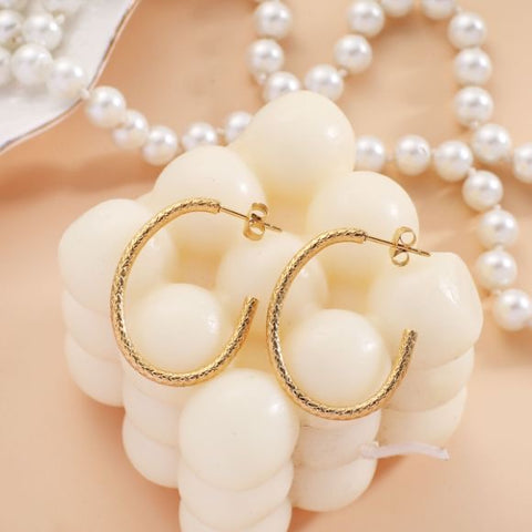 Gold Hook Hoop  Earrings
