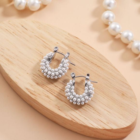 Gold Stainless Steel Beaded Earrings - Small Size