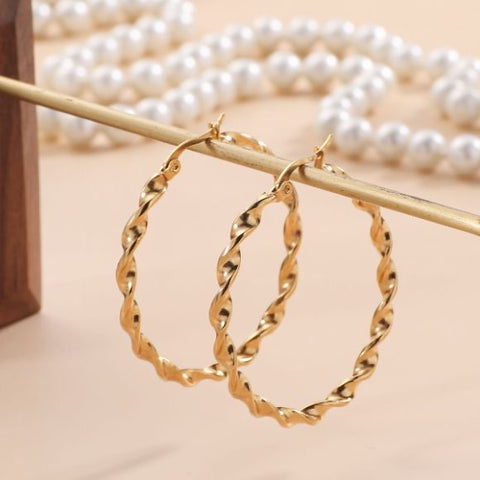 Twisted Gold Hoops