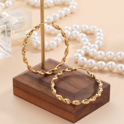Twisted Gold Hoops