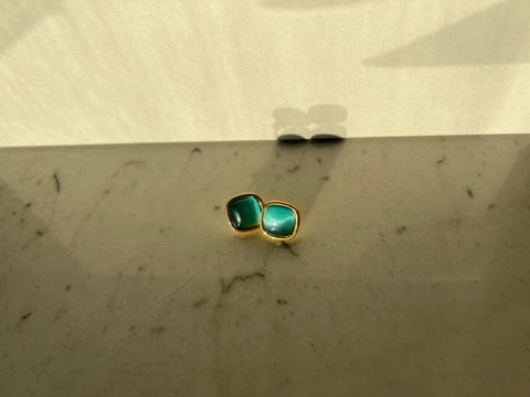 Gold Cat Eye Stud Earring- Made of Stainless Steel