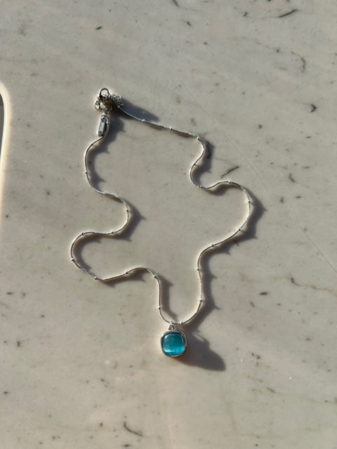 Cat Eye Oval Crystal Necklace - Stainless Steel Pendant