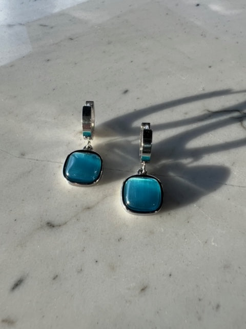 Gold Plated Cat Eye Clip Earrings- Made of Stainless Steel