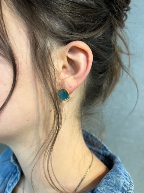 Gold Cat Eye Stud Earring- Made of Stainless Steel