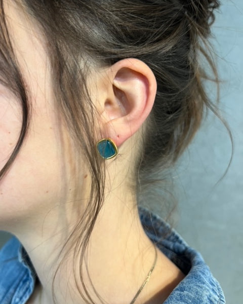 Gold Cat Eye Stud Earring- Made of Stainless Steel