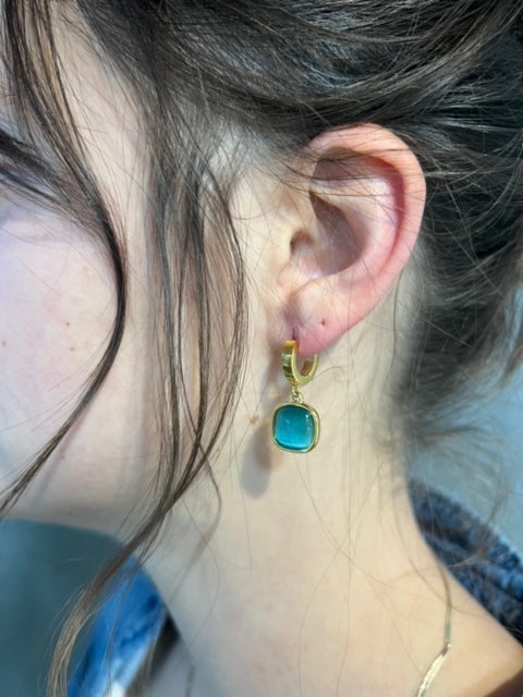 Gold Plated Cat Eye Clip Earrings- Made of Stainless Steel