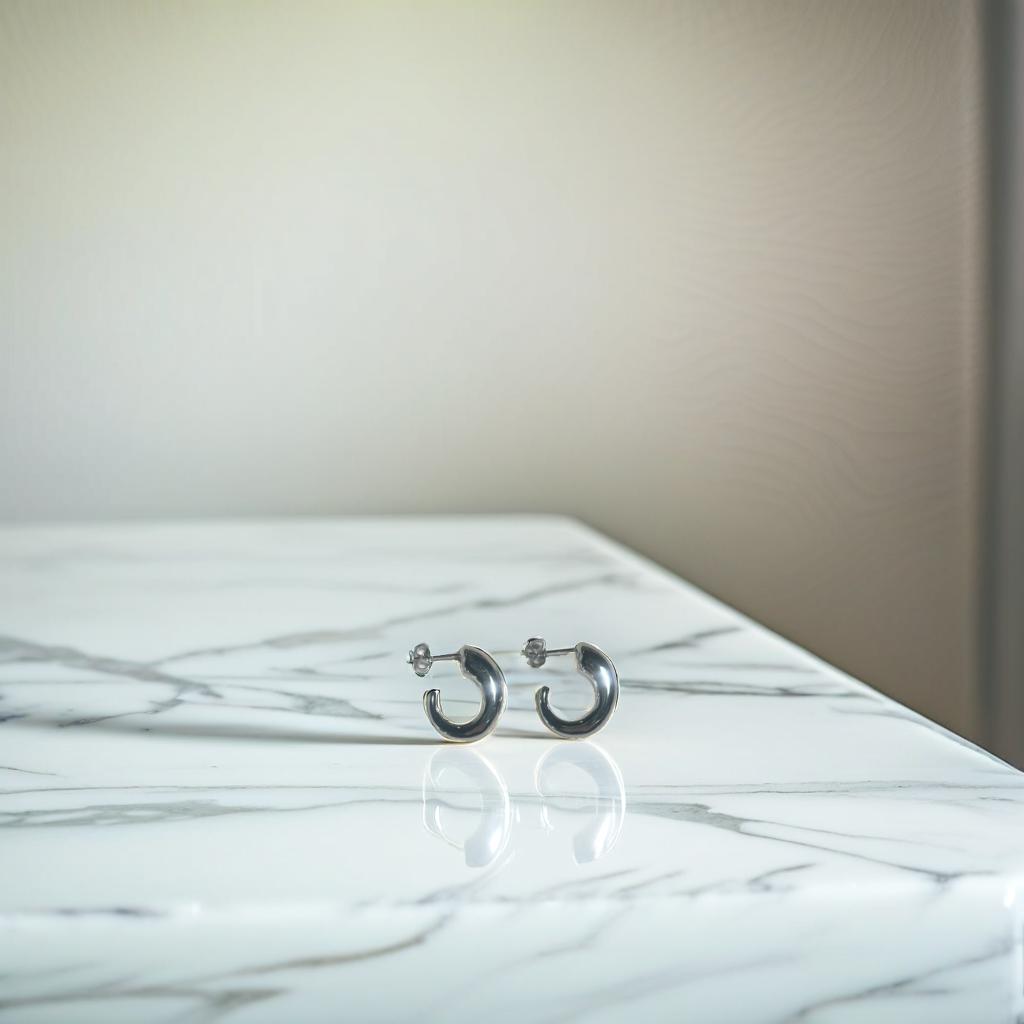 Small Serenity Silver Hoops