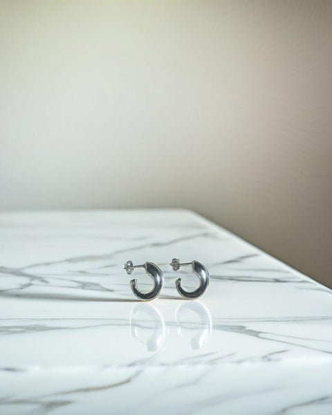Small Serenity Silver Hoops