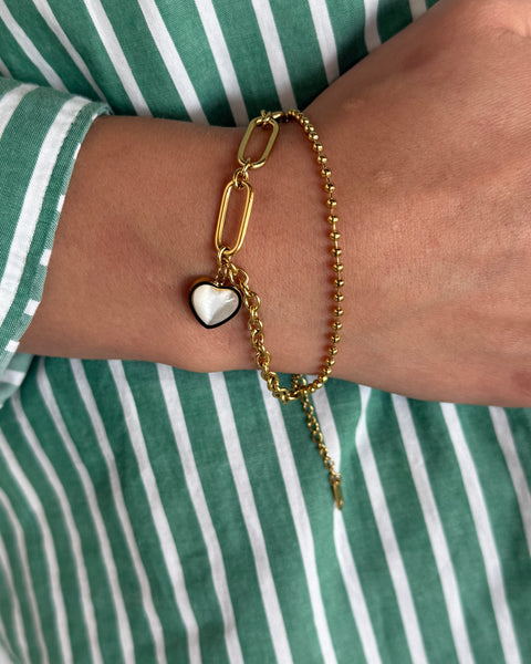 Double Stacked Heart Charm Bracelet